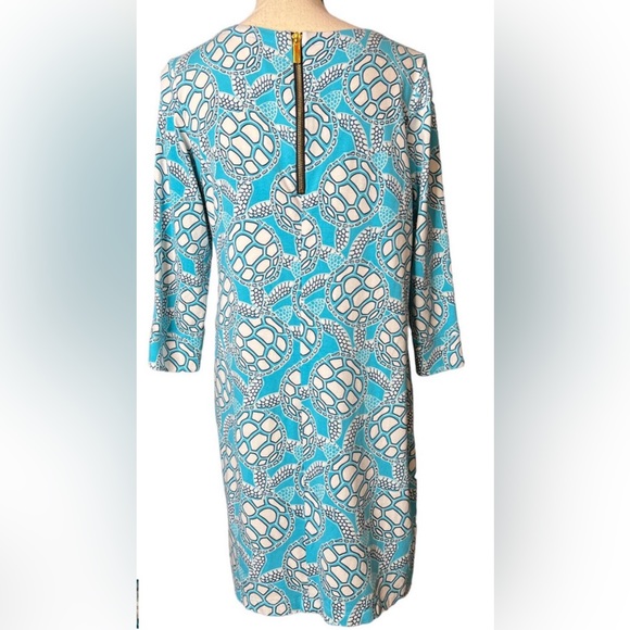 Crown & Ivy Dress in Turquoise with Turtle Print in Black and White Size Small - Picture 6 of 6